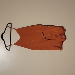 J. Crew Factory Romper Burnt Orange Drawstring Waist Shortalls Womens‎ Large